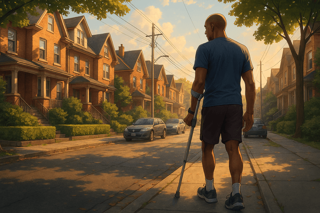 Illustration of Getting Back in Shape After an Accident: How I Made Fitness Part of My Everyday Life, showing a personal life scene.