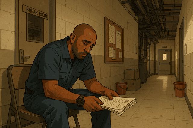 Illustration of The Fine Line Between Compassion and Burnout in Working as a Building Superintendent, showing a personal experience scene.